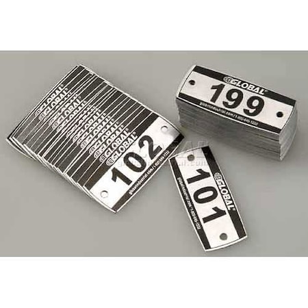 Global Industrial Locker Number Plate Kit, Numbered 101-299 652717